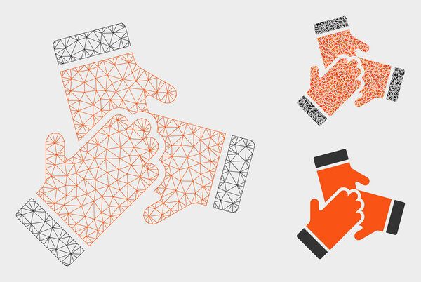 Friendship Vector Mesh 2D Model and Triangle Mosaic Icon