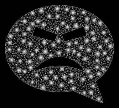 Flare kafes tel çerçeve öfkeli Smiley mesaj flare Spotlar ile