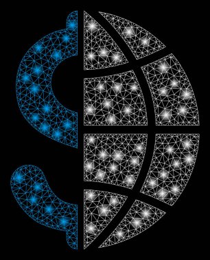 Flare Spotlar ile flare Mesh tel çerçeve küresel Iş