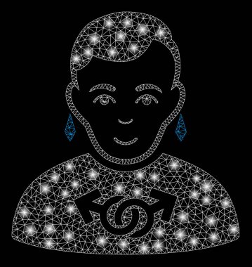 Parlama Spotlar ile parlayan Mesh tel çerçeve gay