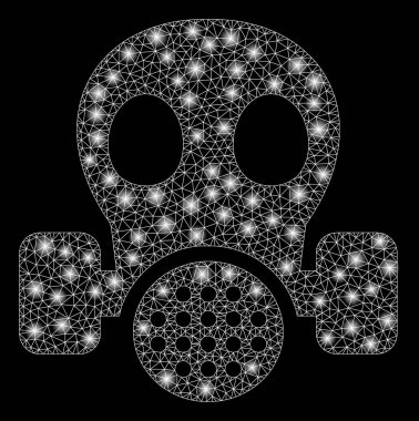 Parlama spotları ile parlayan Mesh 2D gaz maskesi