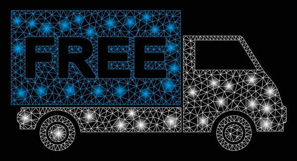 Réseau Flare Mesh Expédition gratuite Van avec des taches Flare — Image vectorielle
