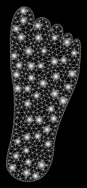 Pie de red de malla de llamarada con puntos de llamarada — Archivo Imágenes Vectoriales