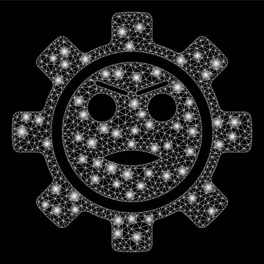 Flare kafes ağ dişli öfkeli Smiley flare Spotlar ile