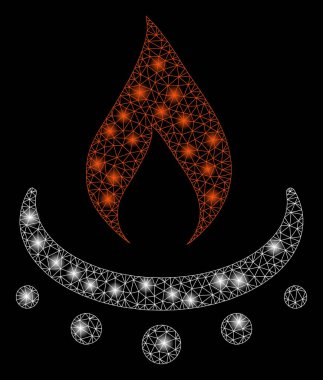 Parlak kafes tel çerçeve gaz Burner jet alev ışık Spotlar ile