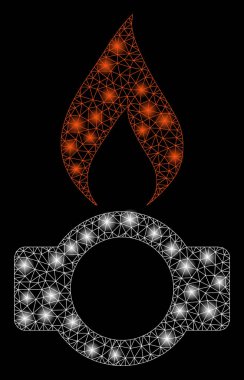 Hafif Spotlar ile parlak Mesh 2D gaz alev