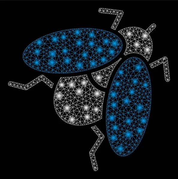 Insecte de mouche de cadre de fil de fusée avec des taches de fusée — Image vectorielle