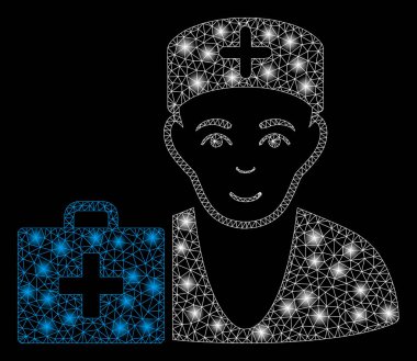 Flare kafes tel çerçeve Ilk yardım Doktor flare Spotlar ile