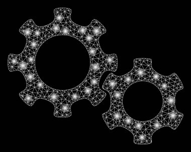 Parlak kafes tel çerçeve Gears ile ışık Spotlar