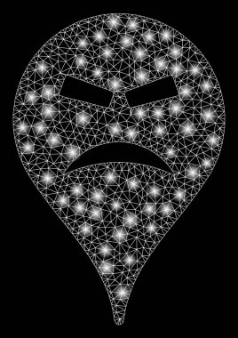 Flare kafes tel çerçeve öfkeli Smiley harita Marker flare Spotlar ile