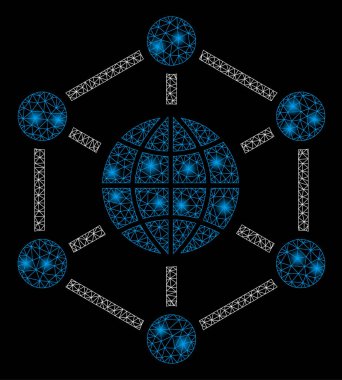 Parlak Mesh karkas Küresel Web Flash Spotlar ile