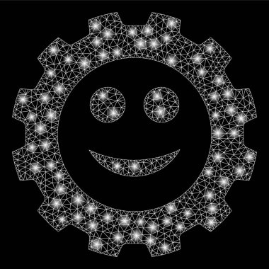 Parlama Spotlar ile parlak kafes tel çerçeve dişli Smile Smiley