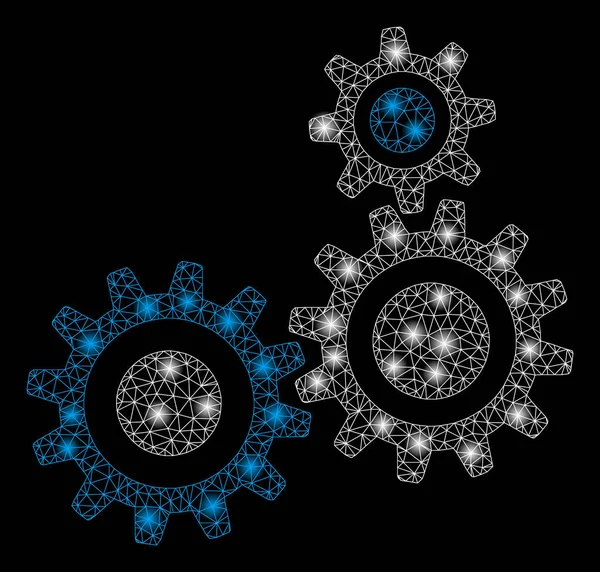 Геарный механизм сети вспышек Меш с выделением вспышек — стоковый вектор