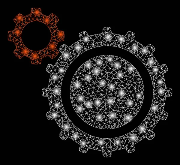 Lichte karkas tandwielen van mesh met flare spots — Stockvector