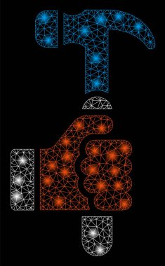 Flare Mesh Karkas Spotlar ile Hammer tutun