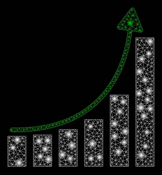 Gráfico de barras de Hyip de malla de bengala 2D con puntos de bengala — Vector de stock