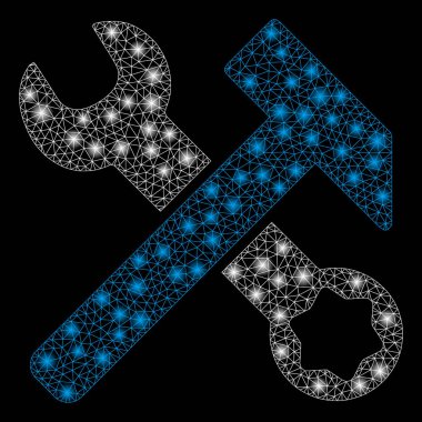 Işık Noktalar ile Flare Mesh 2d Çekiç ve Anahtar