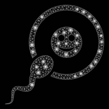 Flare Spotlar ile Parlak Örgü 2d Mutlu Tohumlama