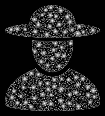 Flare Spotlu Parlak Örgü Tel Çerçeve Li Hat Man