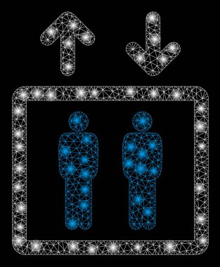 Flare Örgü Tel Çerçeve Parlama Noktalar ile İnsan Asansör