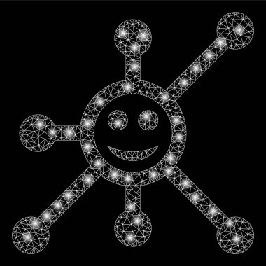 Işık Noktalar ile Parlayan Örgü Tel Çerçeve Happy Masternode Bağlantılar