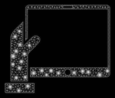 Parlak Örgü Karkas El Flaş Spotlar ile Pda tutar
