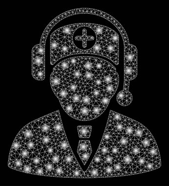 Parlama Noktalar ile Parlak Örgü 2d Hastane Operatörü