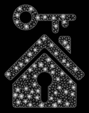 Işık Noktalar ile Flare Örgü Tel Çerçeve Ev Anahtarı