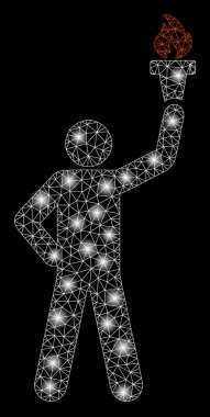 Flare Spotlar ile Özgürlük Meşalesi ile Flare Örgü Tel Çerçeve Lideri