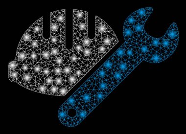 Parlama Noktalı Anahtarlı Parlak Örgü Karkas Kask