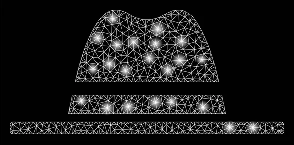 Flare πλέγμα καπέλο πλαίσιο σύρμα με Flare κηλίδες — Διανυσματικό Αρχείο
