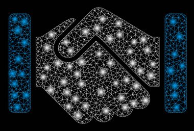 Flare Spotlar ile flare Mesh tel çerçeve el sıkışması