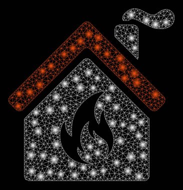 Işık Noktalar ile Parlayan Örgü Ağ Mutfak Yangın