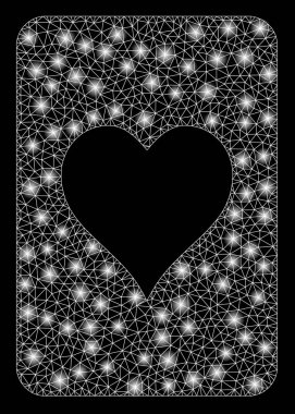 Flare Örgü Tel Çerçeve Kalpler Kumar Kartı Flare Spotlar ile