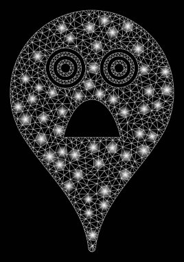 Flare Örgü Tel Çerçeve Korku Gülen Harita Marker Flare Noktalar ile