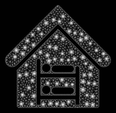 Flash Spotlar ile Parlayan Örgü Karkas Hostel