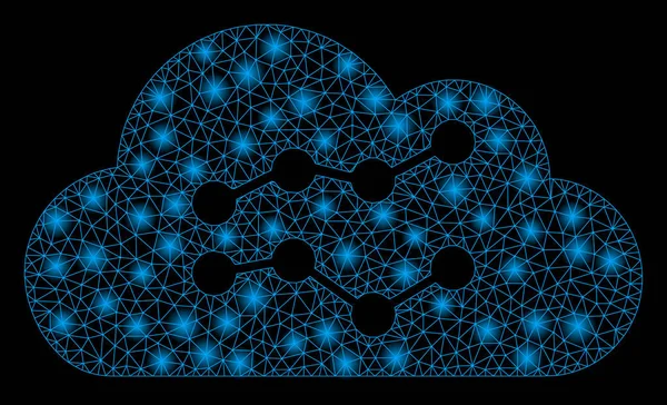 Gráficos de nubes 2D de malla de llamarada con puntos de llamarada — Vector de stock