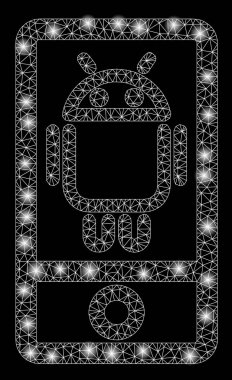 Flare Spotlar ile flare Mesh tel çerçeve robot haberleşme