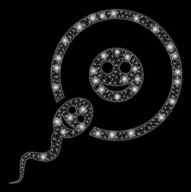 Flaş Spotlar ile Flare Örgü Tel Çerçeve Mutlu Sperm Döllenme