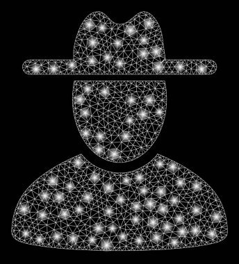 Flare Mesh Karkas Şapka Adam Flare Noktalar ile