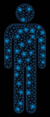 Flare Spotlar ile flare mesh ağ adam