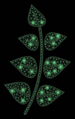 Flare Spotlu Fişek Kafes Tel Çerçeve Yaprak Dalı