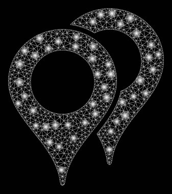 Flash Spotlu Parlayan Örgü Karkas Harita İşaretçileri