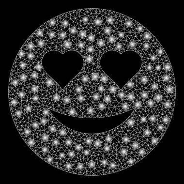 Flare Örgü Tel Çerçeve İşaretnoktalar ile Smiley Aşk