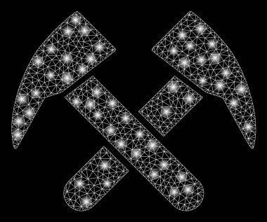 Parlama Noktalar ile Parlak Örgü Ağ İş Çekiçler