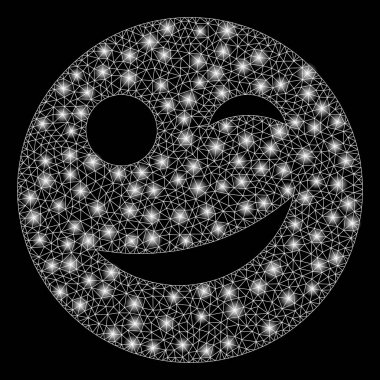 Flaş Spotlar ile Flare Örgü Tel Çerçeve Joy Smiley