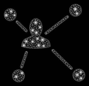 Parlama Noktalar ile Parlak Örgü Karkas Sosyal Grafik