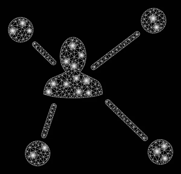 플레어 반점이 있는 광택 메쉬 시체 소셜 그래프 — 스톡 벡터