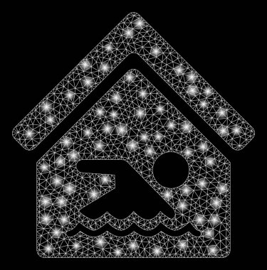 Flaş Spotlar ile Flare Mesh Ağ Kapalı Su Havuzu