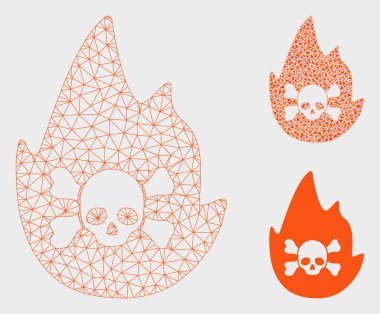 Hellfire Vektör Örgü Ağ Modeli ve Üçgen Mozaik Simgesi